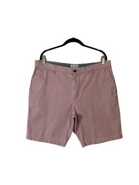 M&S MARKS & SPENCER Shorts Men 38 Dusty-Rose-Pink Flat-Front Cotton Chino